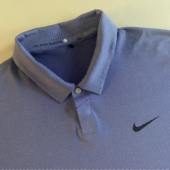 Nike Dri-Fit Tiger Woods Collection Polo Mens L Striped Golf Shirt Stretch - Picture 1 of 15